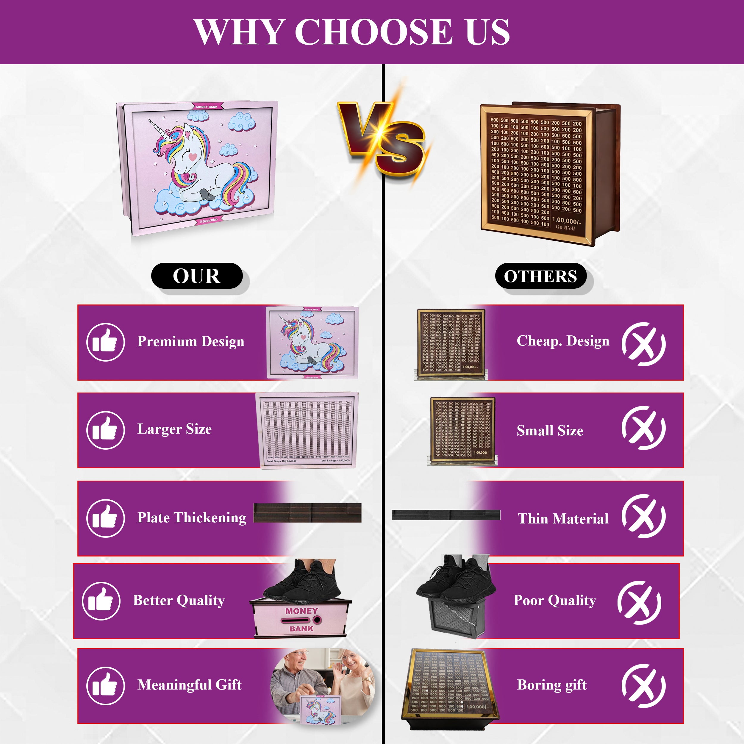 Sketchfab 1 Lakh Money Saving Piggy Bank (Unicorn)