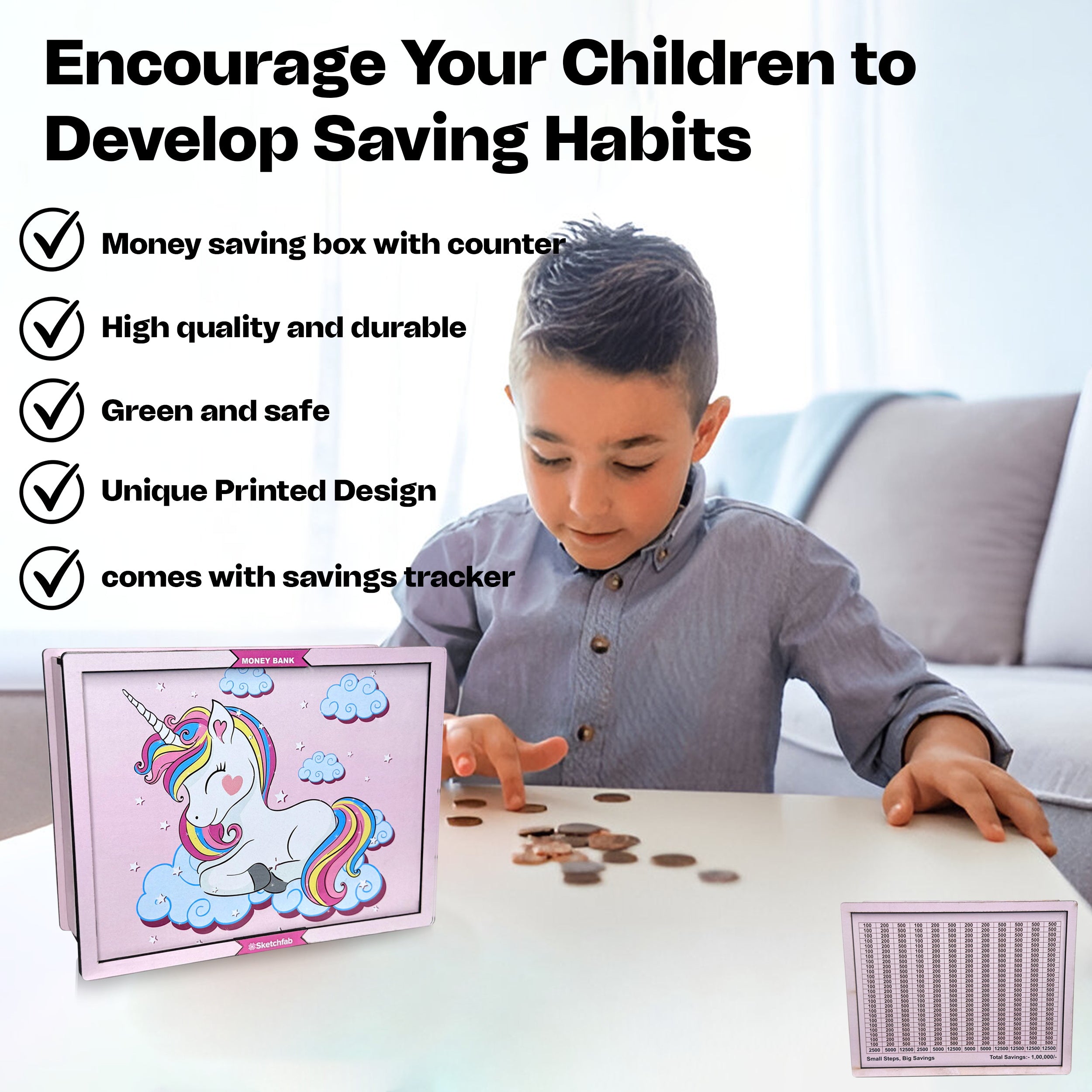 Sketchfab 1 Lakh Money Saving Piggy Bank (Unicorn)