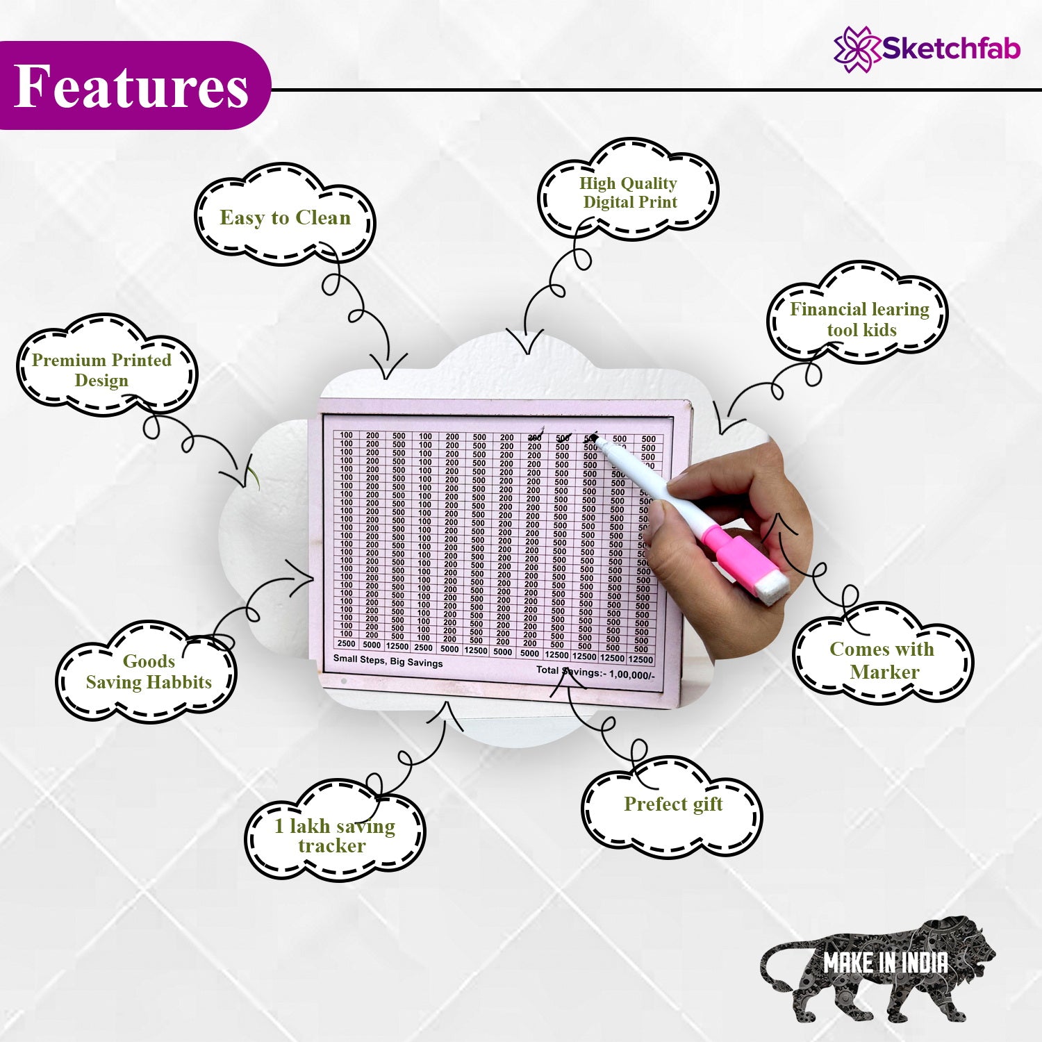 Sketchfab 1 Lakh Money Saving Piggy Bank (Unicorn)