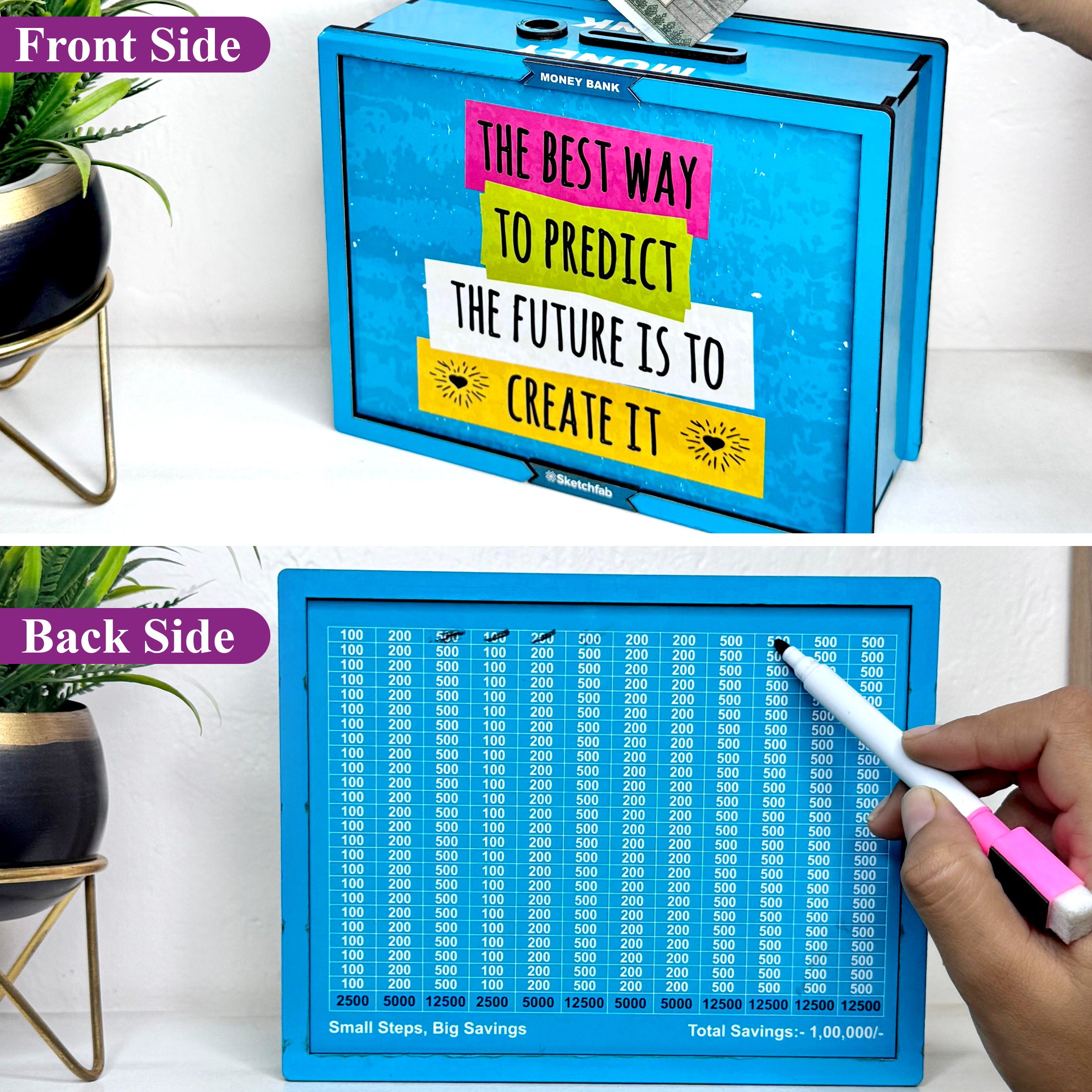 Sketchfab 1 Lakh Money Saving Piggy Bank (Motivation)