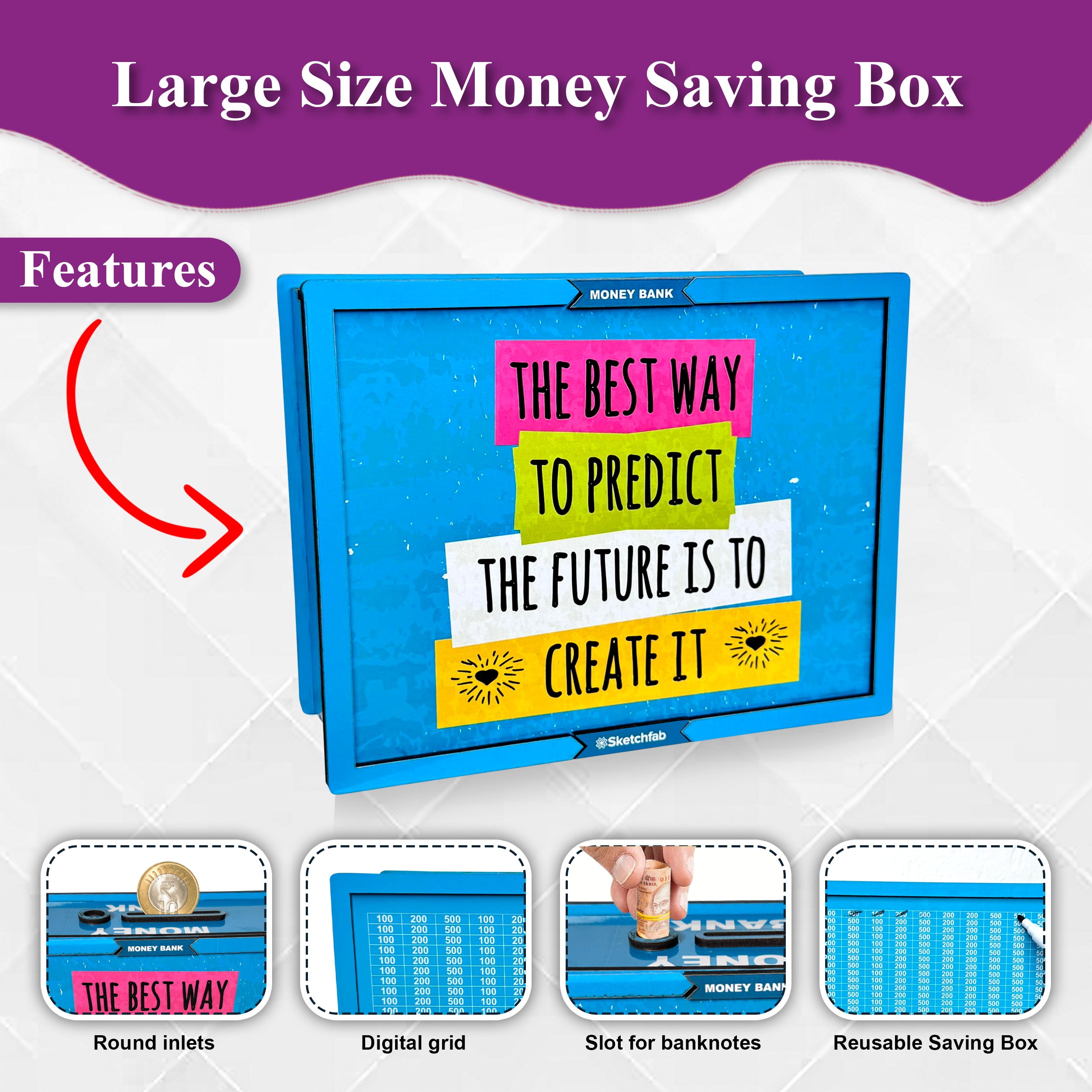 Sketchfab 1 Lakh Money Saving Piggy Bank (Motivation)