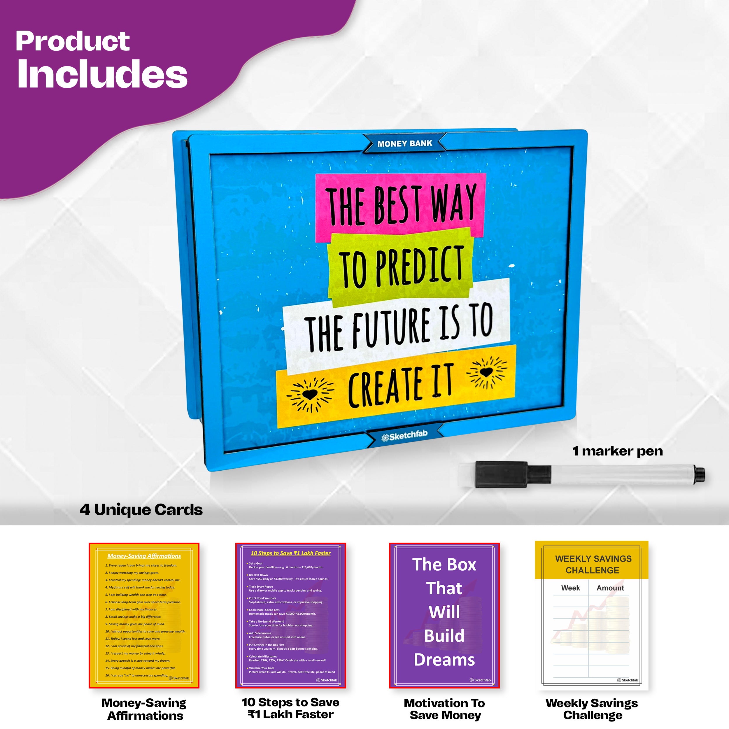 Sketchfab 1 Lakh Money Saving Piggy Bank (Motivation)