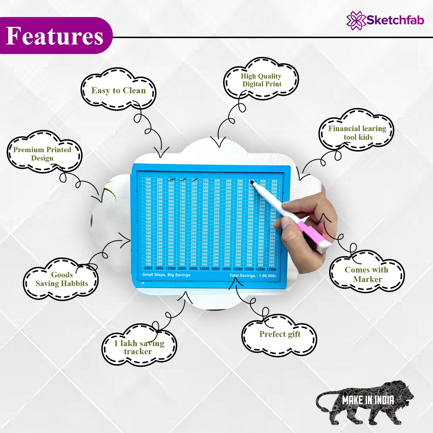 Sketchfab 1 Lakh Money Saving Piggy Bank (Motivation)