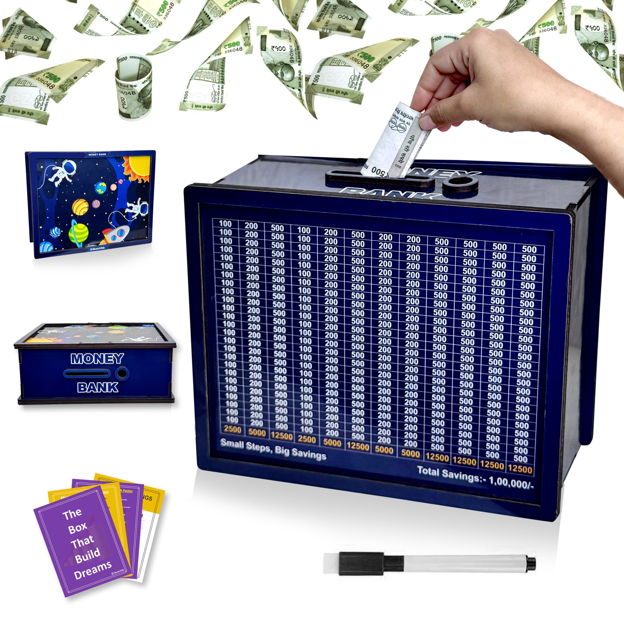 Sketchfab 1 Lakh Money Saving Piggy Bank (Unicorn Blue)