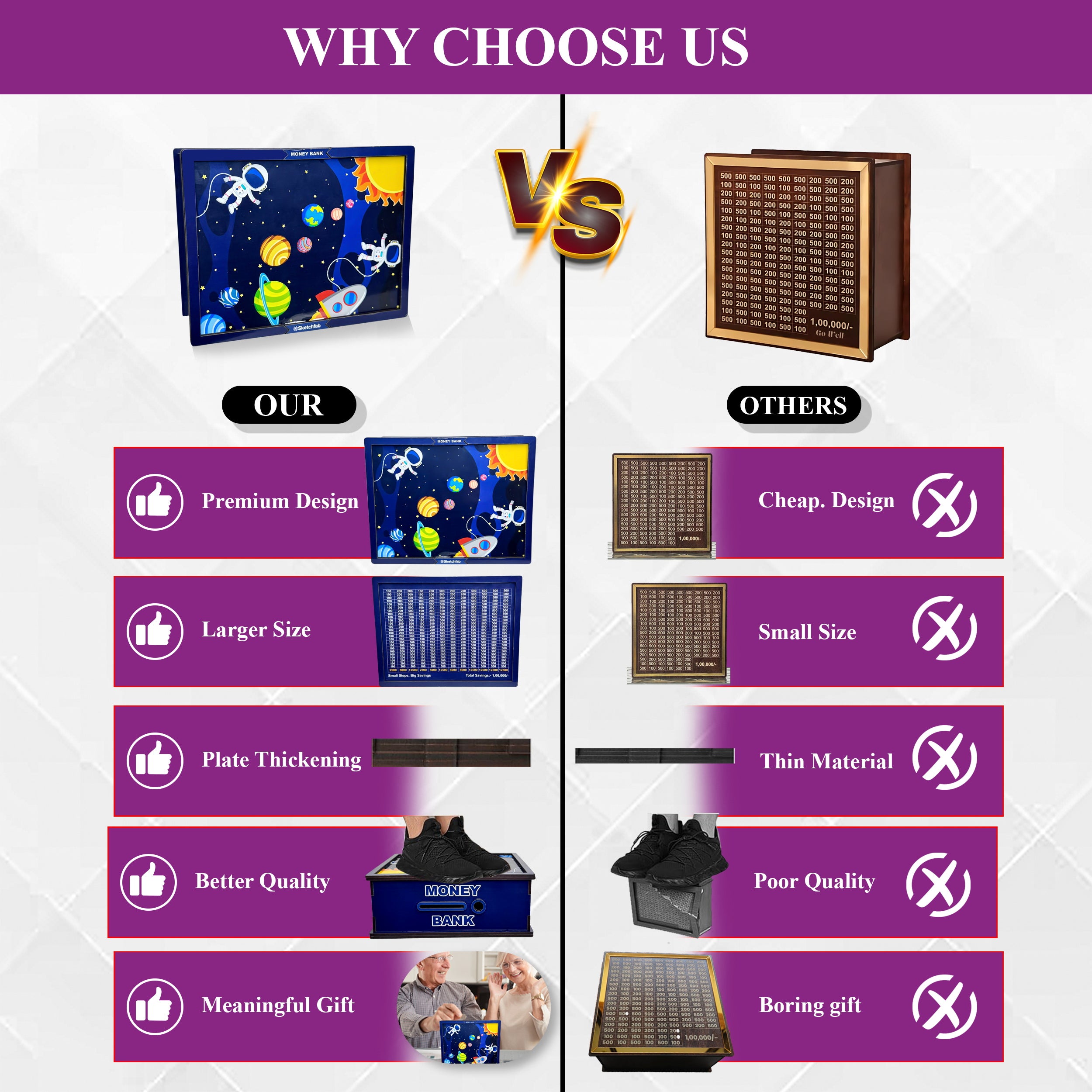 Sketchfab 1 Lakh Money Saving Piggy Bank (Unicorn Blue)