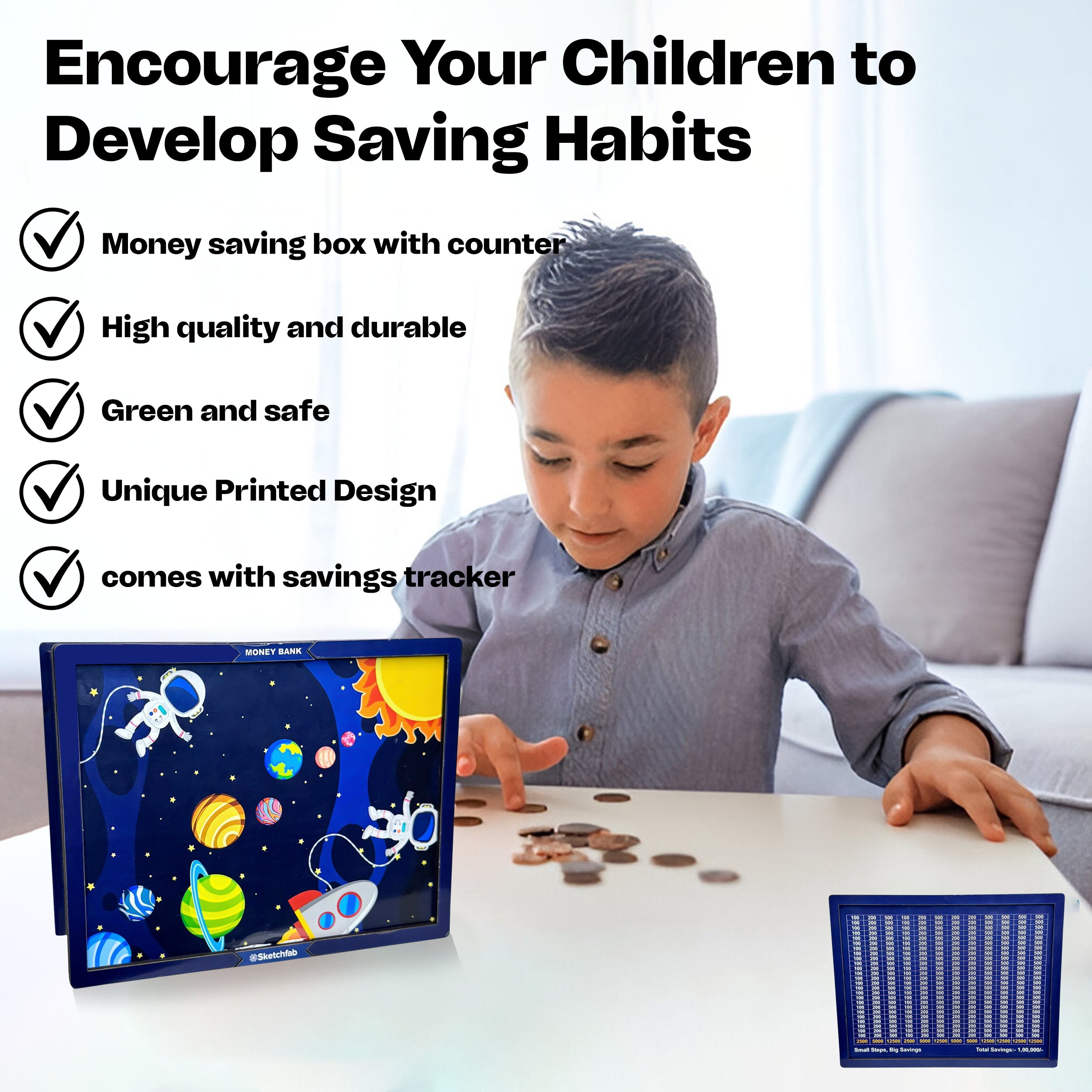 Sketchfab 1 Lakh Money Saving Piggy Bank (Unicorn Blue)