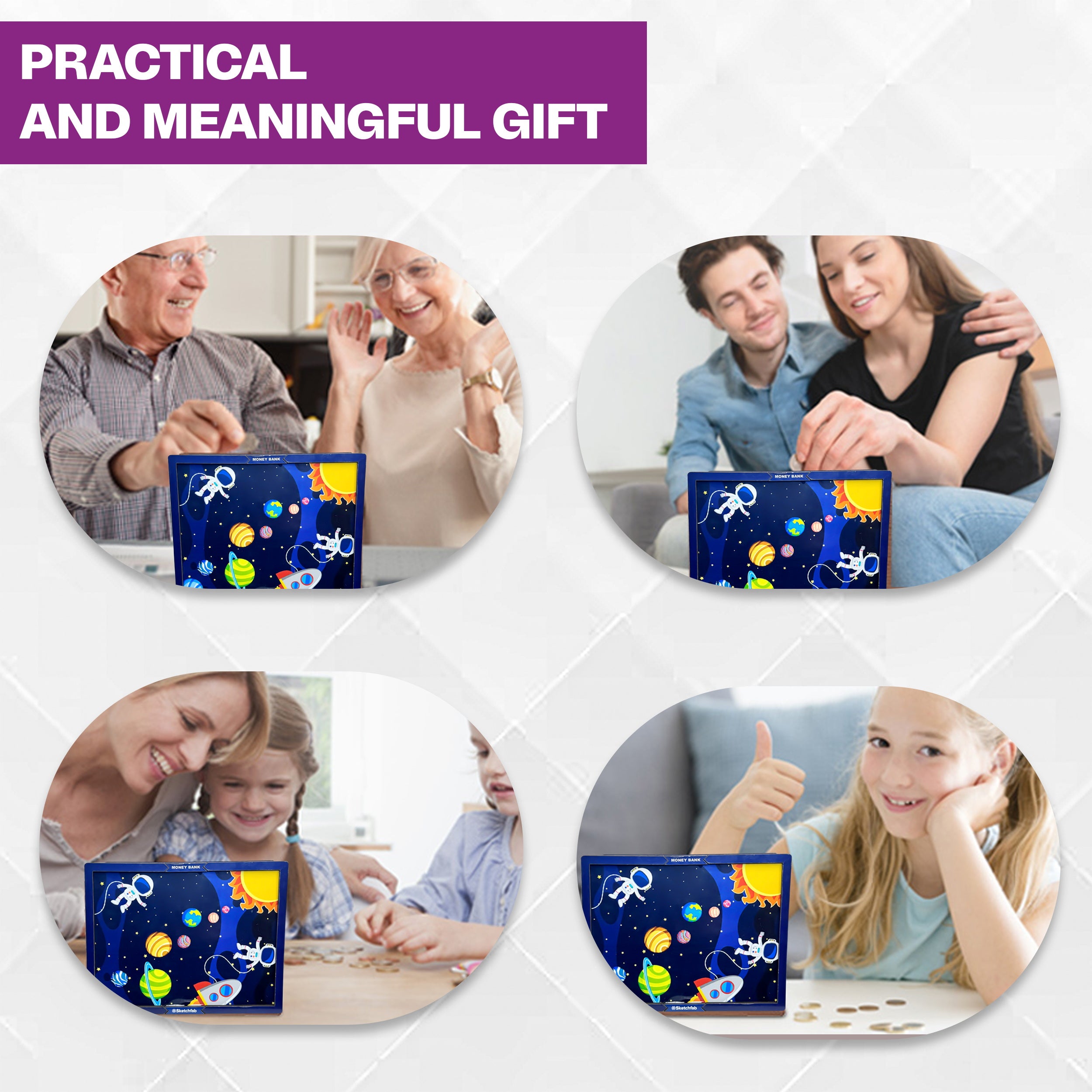 Sketchfab 1 Lakh Money Saving Piggy Bank (Unicorn Blue)