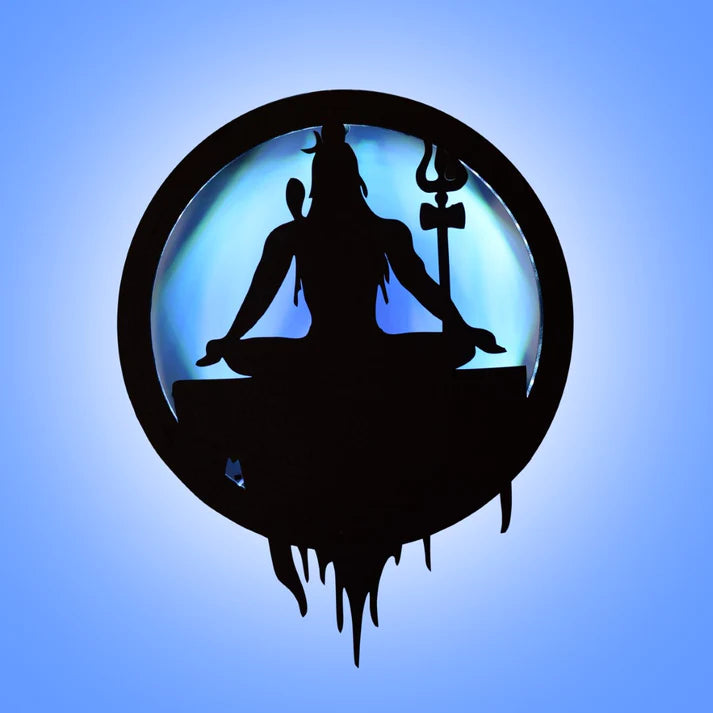 🕉️ Lord Shiva Mandala Art with Backlight (🎁 FREE 📿Lord Shiva Keyring 🎁)