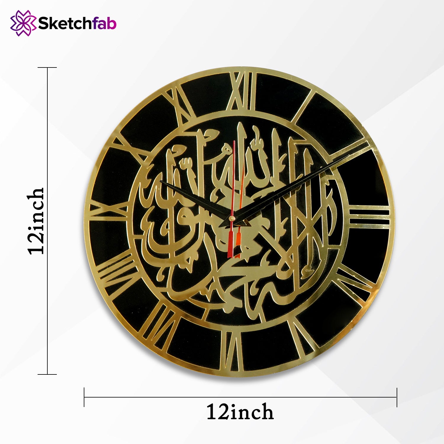 Roman Numeral islamic wall clock -Muslim Design -1520173