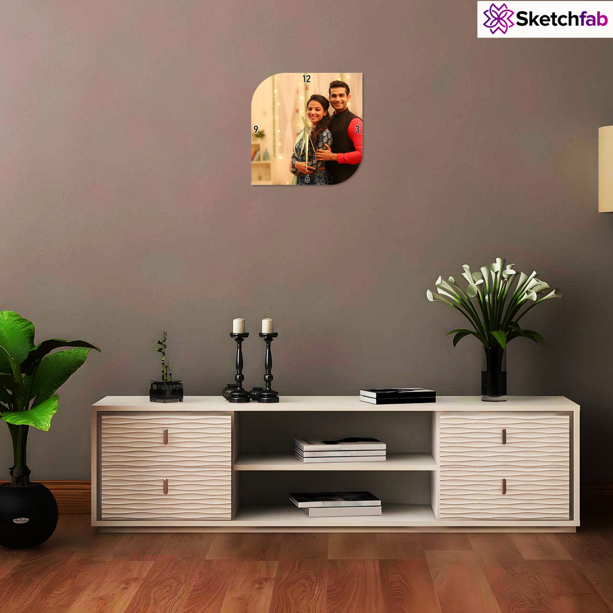 Personalized Wall Clocks with Personalized Photo Text Logo for Kitchen Bathroom Home Wedding Friends Family Lover
