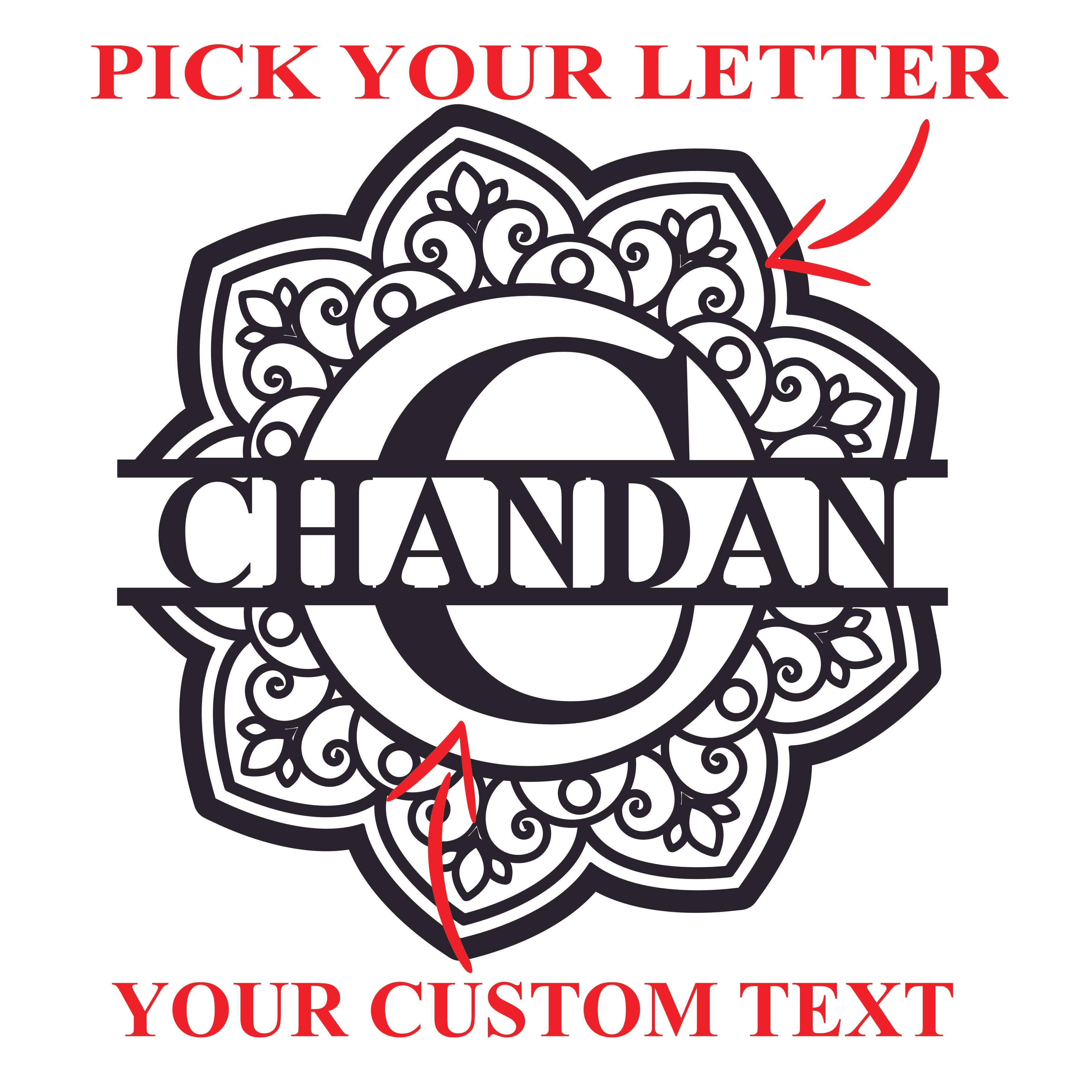 Round New Indian Design Customized Name Sign