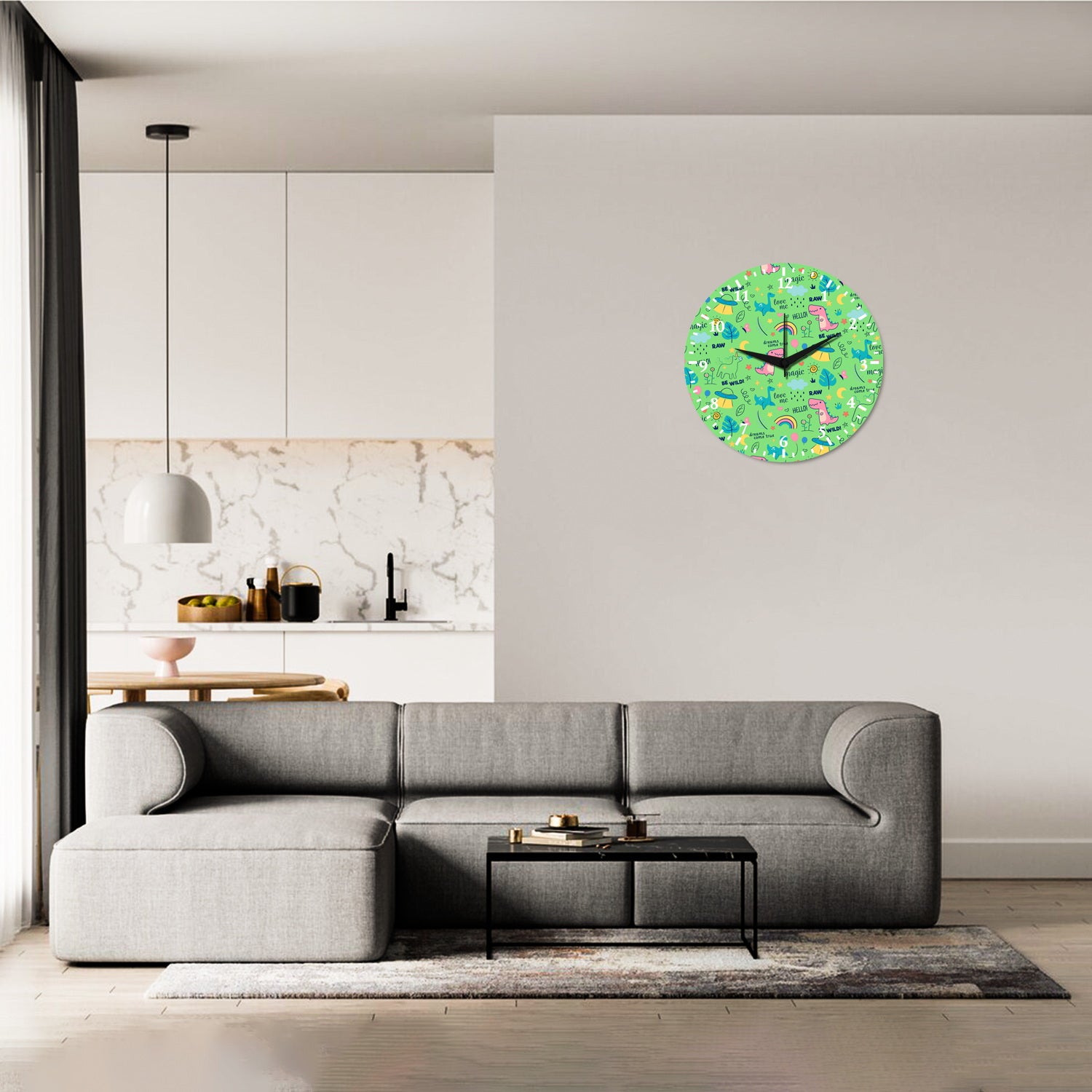 Wall Clock Attractive Print Round Wall Clock (LC-1510115)