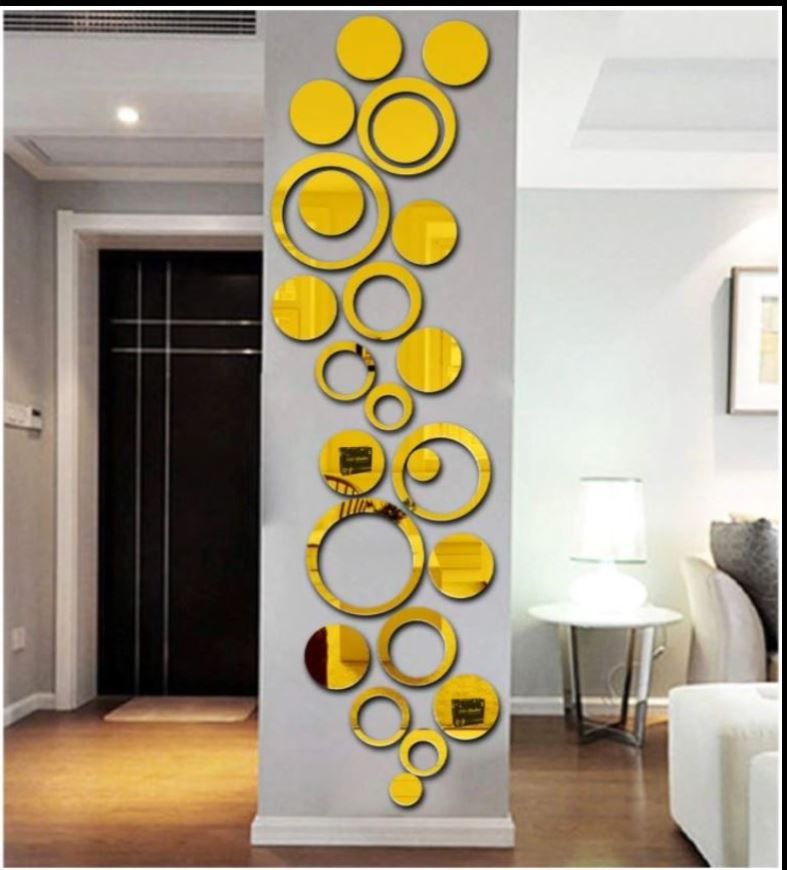 Sketchfab Decor - Big Ring 12 Circle 12 - 3D Acrylic Decorative Mirror Wall Stickers