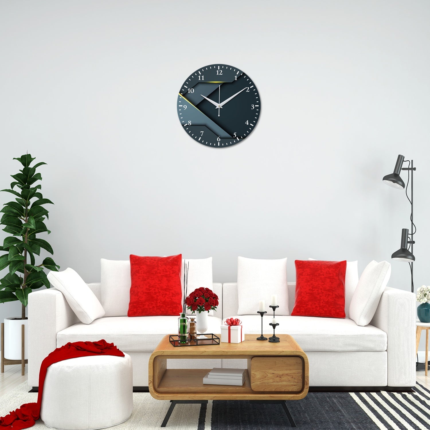 Wall Clock Attractive Print Round Wall Clock(LC-1510116)