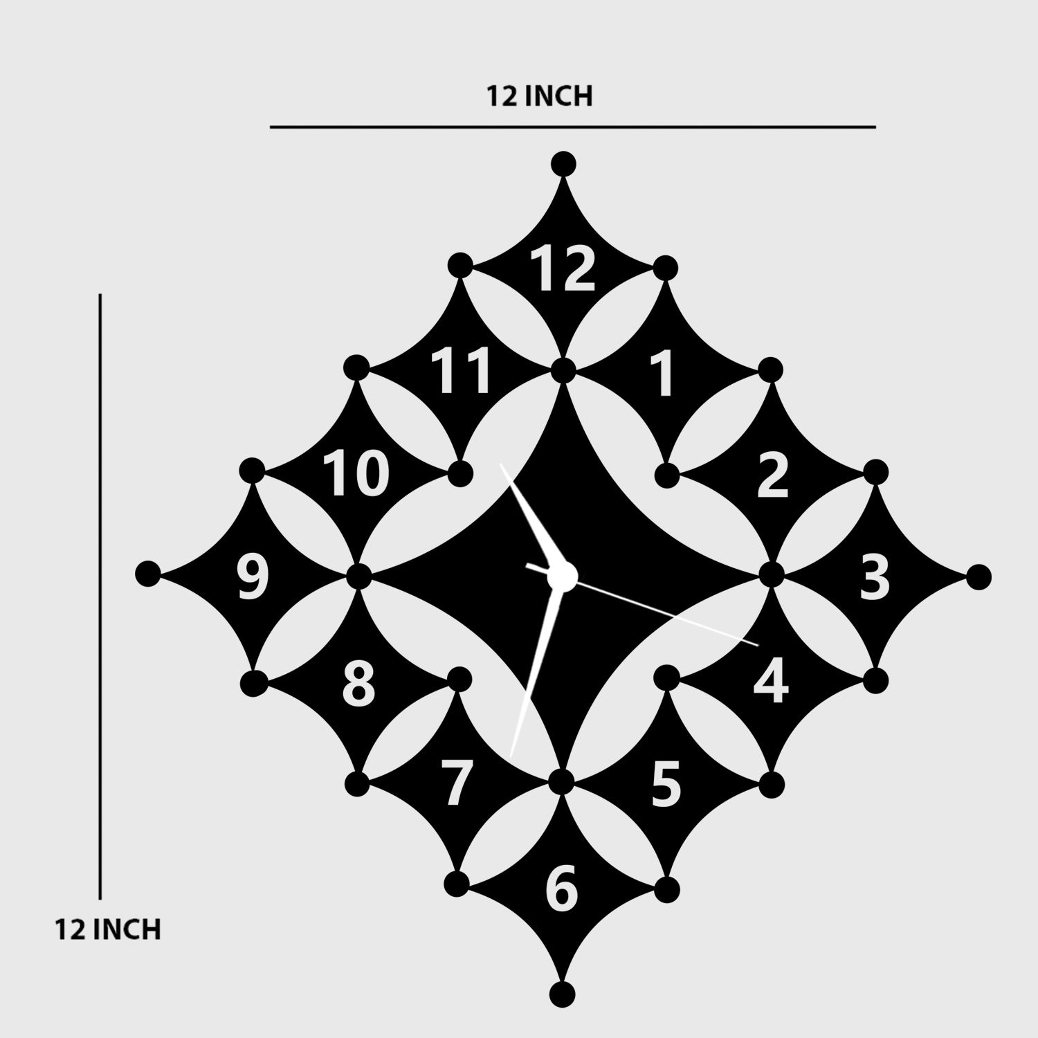 Diamond Shape Design Wall Clock (1510056)