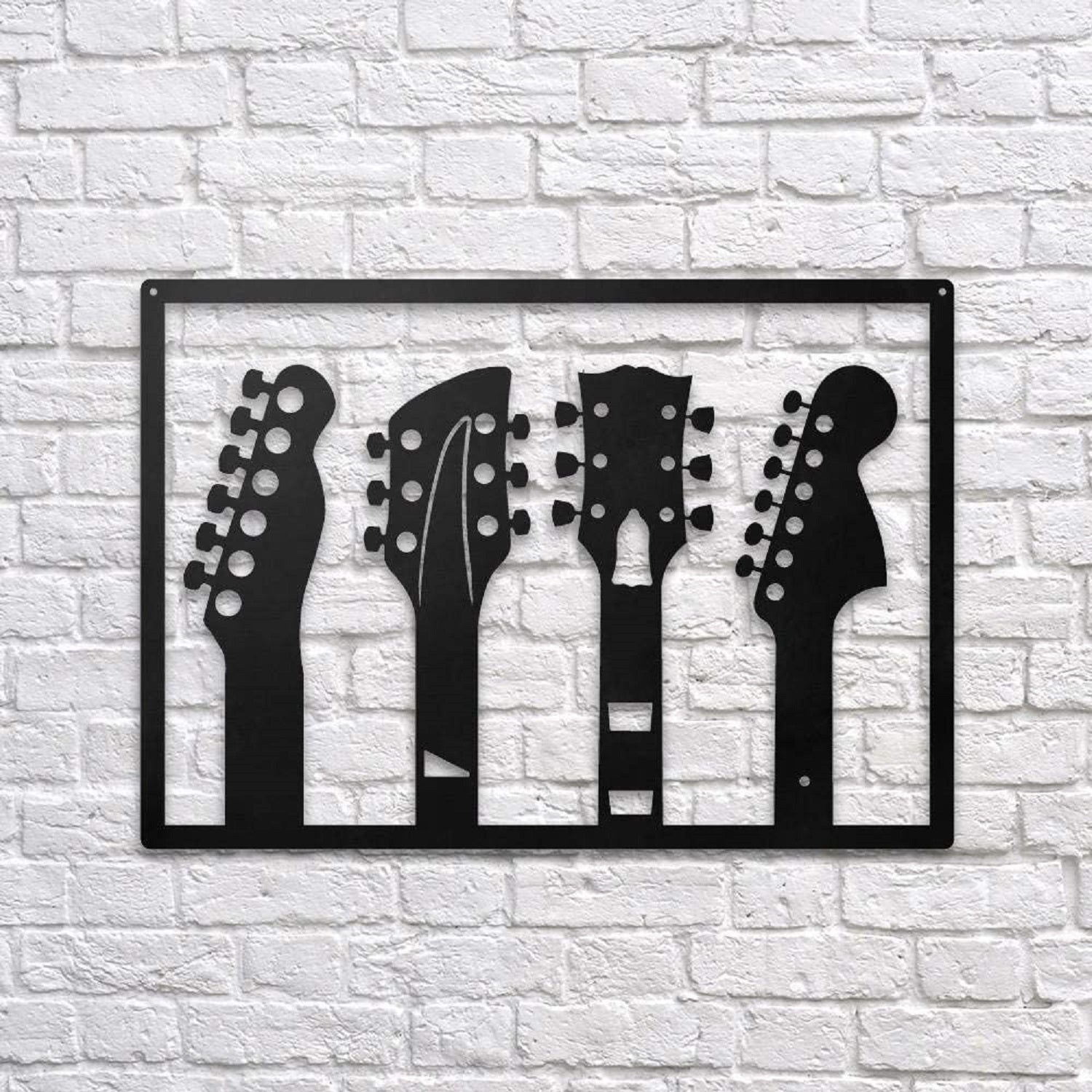 Music Guitars Wall Art Gift For Musician Wall Art Decoration Cutout Home Wall Art Written on Wood Wall Mounted Decor and Hanging(1530024)