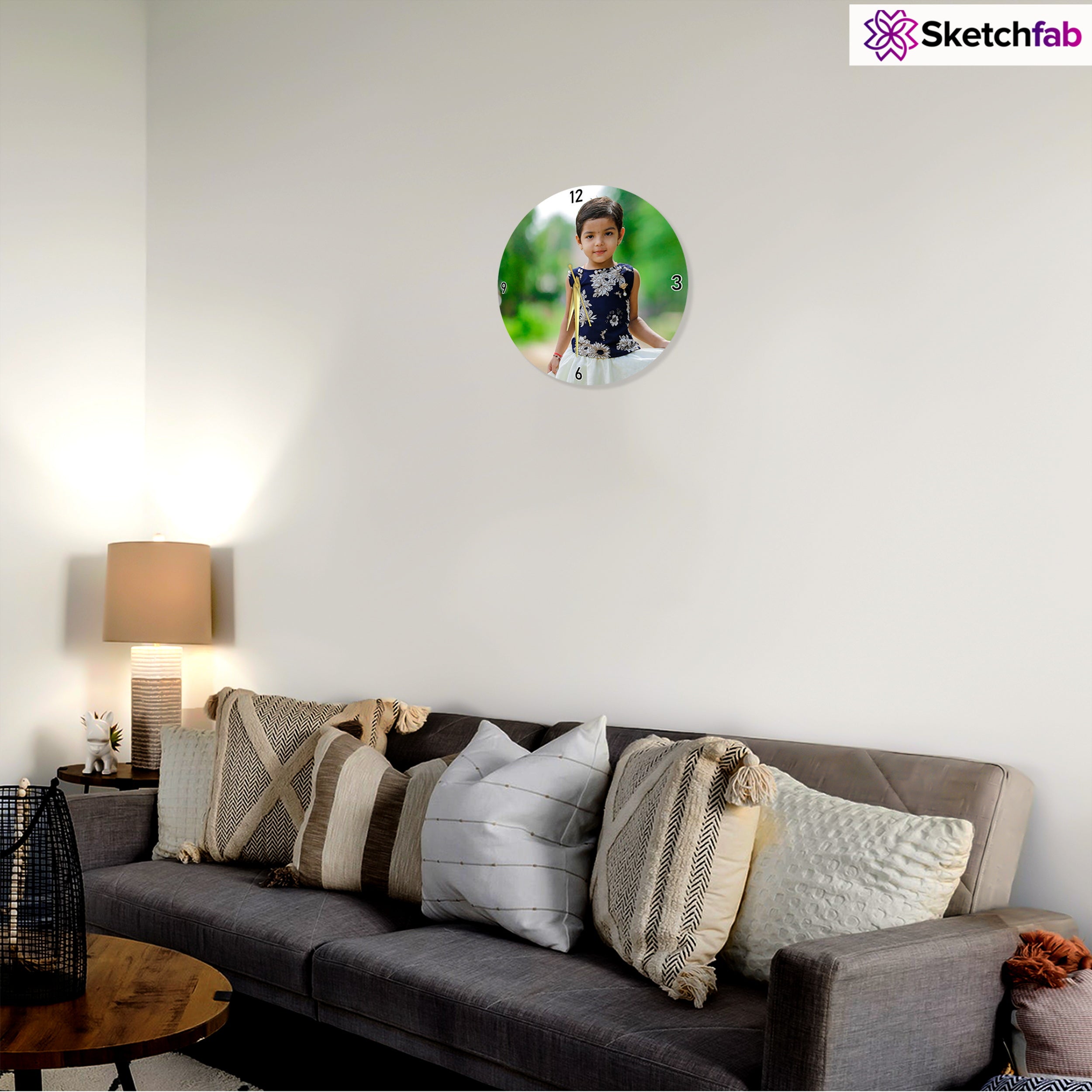 Personalized Wall Clocks with Personalized Photo Text Logo for Kitchen Bathroom Home Wedding Friends Family Lover