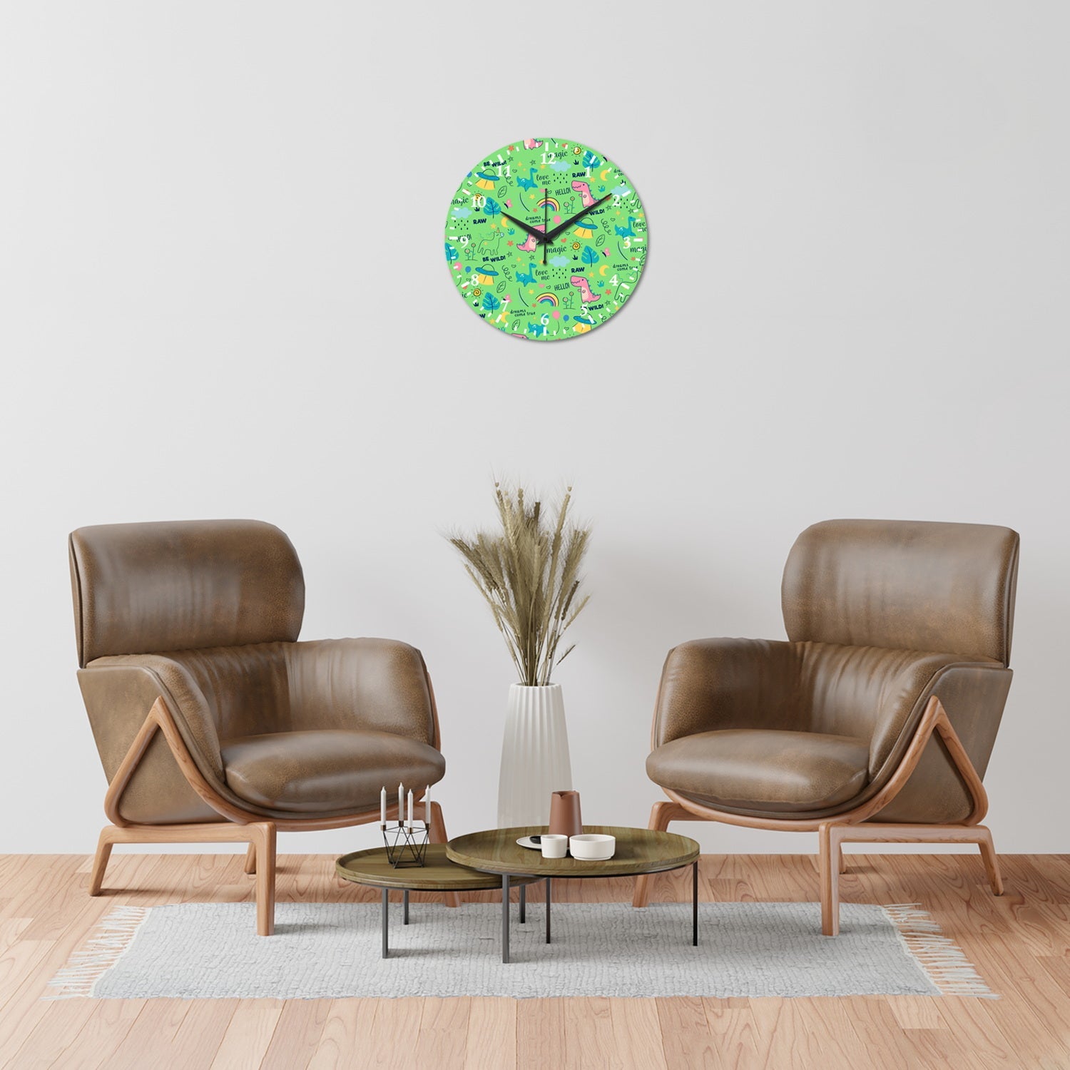 Wall Clock Attractive Print Round Wall Clock (LC-1510115)