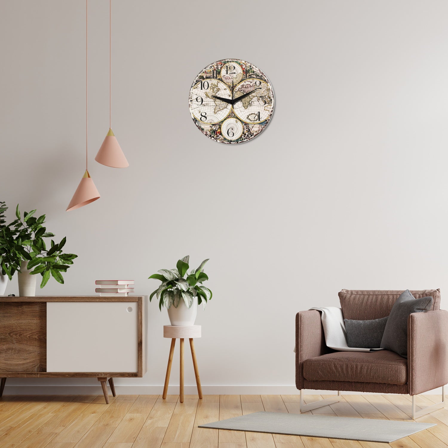 Wall Clock Attractive Print Round Wall Clock(LC-1510108)