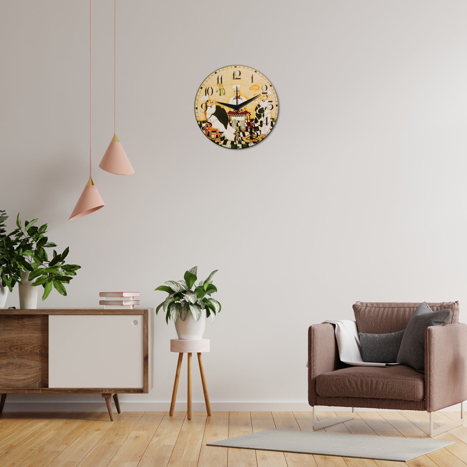 Wall Clock Attractive Print Round Wall Clock(LC-1510109)