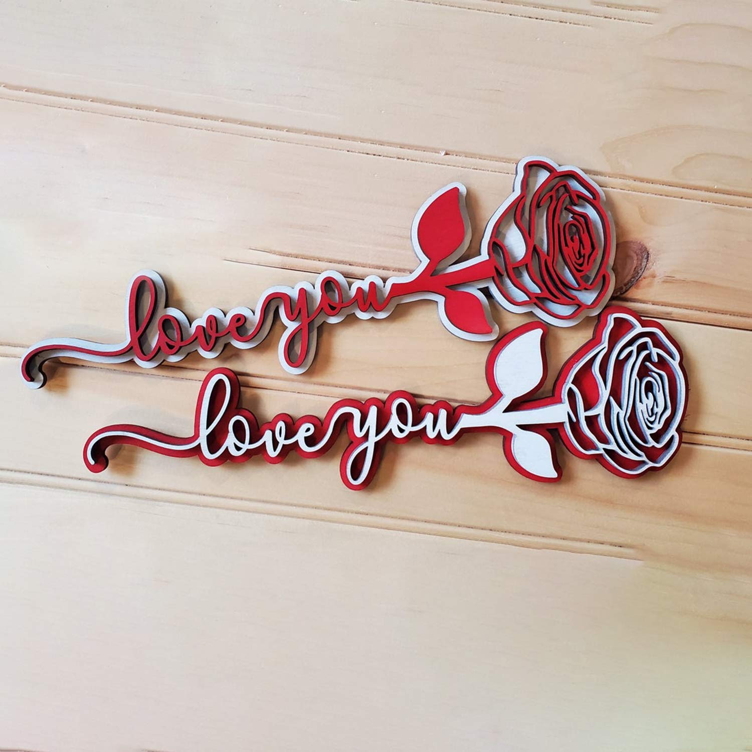 Sketchfab (Happy Valentine Day) Valentine Wall Hanging Sign Gift for Couples Laser Cut