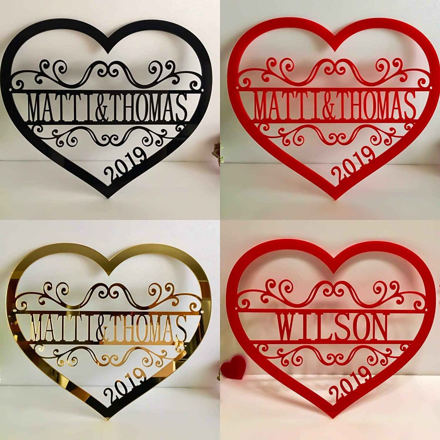 Sketchfab (Happy Valentine Day) Valentine Wall Hanging Sign Gift for Couples