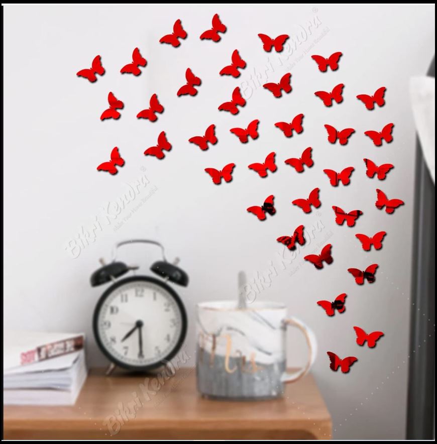 -Sketchfab Decor Butterfly  - 3D Acrylic Mirror Wall Stickers  Mirror Wall Stickers,