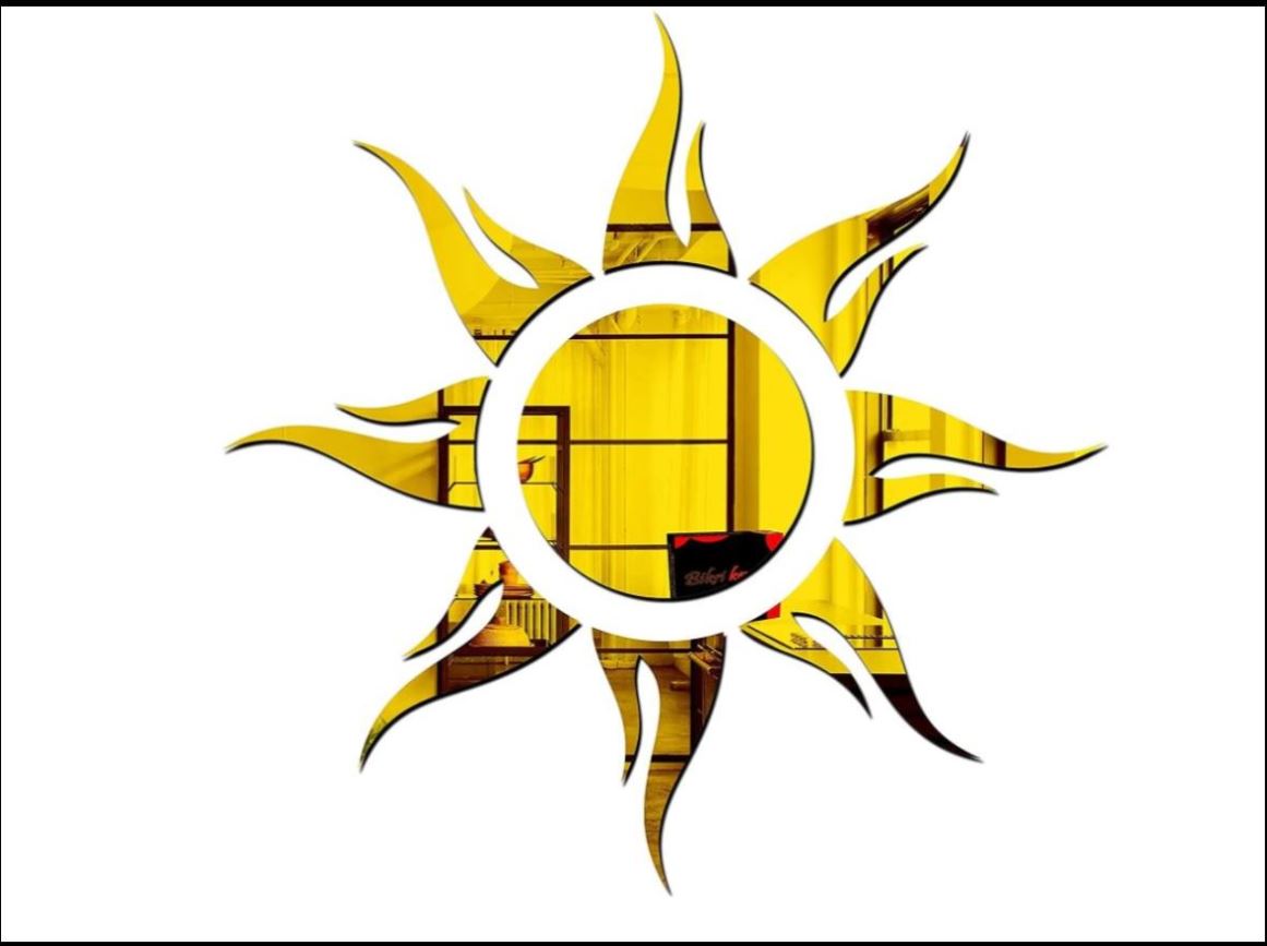 Sketchfab Decor - Sun - 3D Acrylic Mirror Stickers for Wall Stickers ...