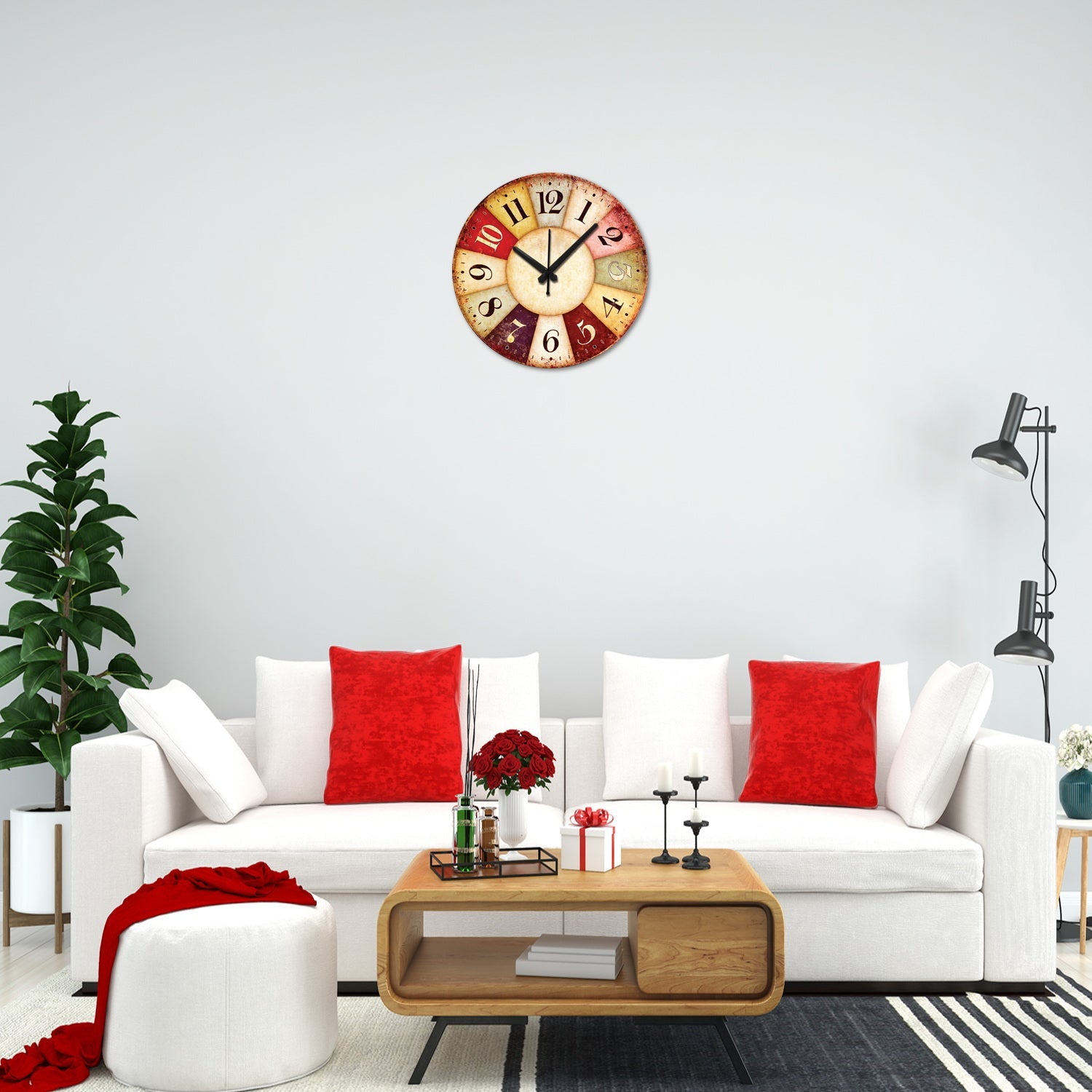 Wall Clock Attractive Print Round Wall Clock(LC-1510111)