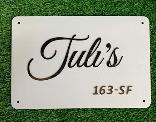Acrylic Name Plate (12 X 8 Inch, White)